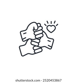 solidarity icon. vector.Editable stroke.linear style sign for use web design,logo.Symbol illustration.