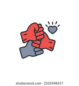 solidarity icon. vector.Editable stroke.linear style sign for use web design,logo.Symbol illustration.