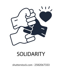 solidarity icon. vector.Editable stroke.linear style sign for use web design,logo.Symbol illustration.