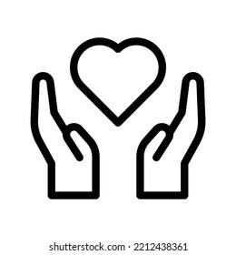 solidarity love line icon illustration vector graphic