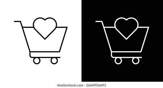 Ilustración vectorial de icono de compra solidaria - iconos de vector de estilo negro de alta calidad