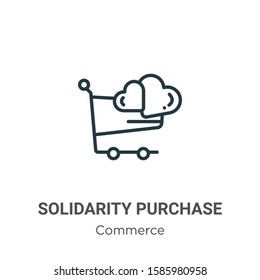 Solidarity purchase outline vector icon. Thin line black solidarity purchase icon, flat vector simple element illustration from editable commerce concept isolated on white background