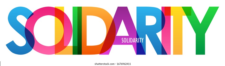 SOLIDARITY rainbow vector typography banner