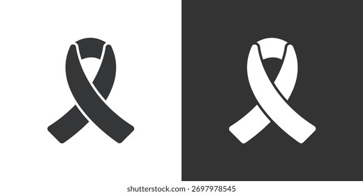Icono de la cinta de solidaridad. Icono de la serie de glifos sólidos