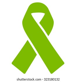 Solidarity Ribbon vector icon. Style is flat symbol, eco green color, rounded angles, white background.