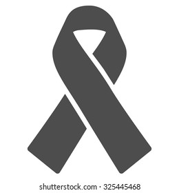 Solidarity Ribbon vector icon. Style is flat symbol, gray color, rounded angles, white background.