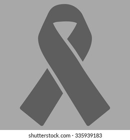 Solidarity Ribbon vector icon. Style is flat symbol, dark gray color, rounded angles, silver background.