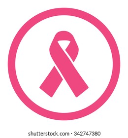 Solidarity Ribbon vector icon. Style is flat rounded symbol, pink color, rounded angles, white background.