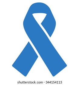 Solidarity Ribbon vector icon. Style is flat symbol, smooth blue color, rounded angles, white background.