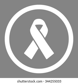 Solidarity Ribbon vector icon. Style is flat rounded symbol, white color, rounded angles, gray background.