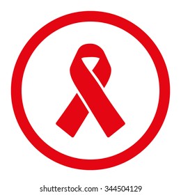 Solidarity Ribbon vector icon. Style is flat rounded symbol, intensive red color, rounded angles, white background.