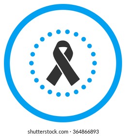 Solidarity Ribbon vector icon. Style is bicolor flat circled symbol, blue and gray colors, rounded angles, white background.