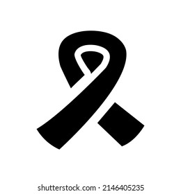 Solidarity Ribbon Vektorgrafik Stil ist ein flaches graues ikonisches Element für Web-Design, App-Benutzeroberflächen.