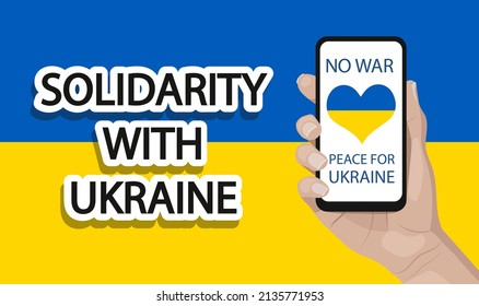 Solidarity With Ukraine vector banner. Standing with Ukraine