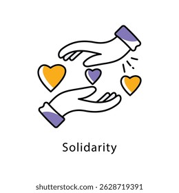 Solidarity Vector Filled Outline Style Icon. Eps 10 File 