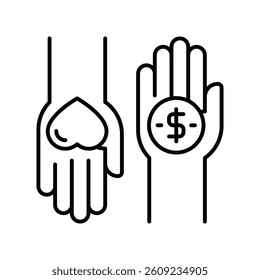 Solidarity vector outline icon. EPS 10 file