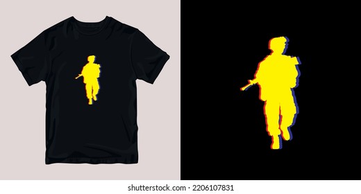 solider call of duty illustration t-shirt stylish and clothing printable trendy tshirt design. print, industrial products. global swatch