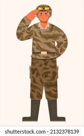 Solider profession cartoon art illustration