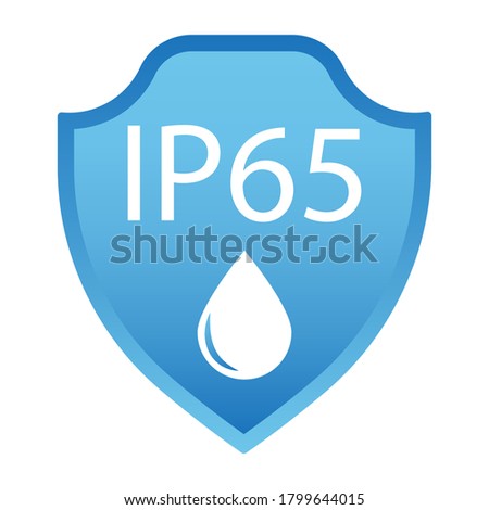 Solids safety sign. IP68 standard protection. Protection label. Quality mark. Vector illustration.