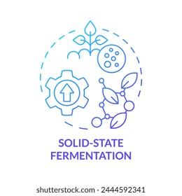 Solid-state fermentation blue gradient concept icon. Agricultural conditions, cultivation plant. Round shape line illustration. Abstract idea. Graphic design. Easy to use in article, blog post