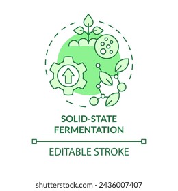 Solid-state fermentation green concept icon. Agricultural conditions, cultivation plant. Round shape line illustration. Abstract idea. Graphic design. Easy to use in article, blog post