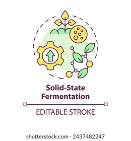 Solid-state fermentation multi color concept icon. Agricultural conditions, cultivation plant. Round shape line illustration. Abstract idea. Graphic design. Easy to use in article, blog post