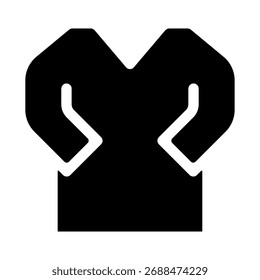Un icono de estilo sólido de una prenda de punto para la parte superior del cuerpo, que se usa para calentarse.