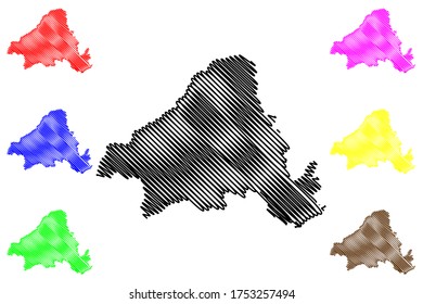 Solingen City (Federal Republic of Germany, North Rhine-Westphalia) map vector illustration, scribble sketch City of Solingen map