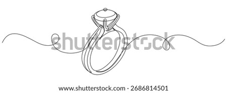 Solitaire Diamond rings line art vector illustration