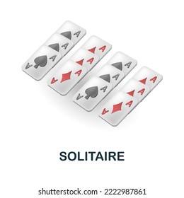 Solitaire icon. 3d illustration from table games collection. Creative Solitaire 3d icon for web design, templates, infographics and more