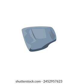 A solitary, angular grey stone with highlighted edges. Vector illustration suitable for garden paths or architectural renders.
