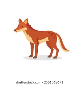 
Solitary animal isolated flat vector illustration on white background.