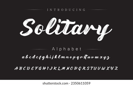 Solitary Best Alphabet Painting Paint Brush Beauty Script Logotype Font lettering handwritten