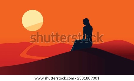 Solitary Echoes: Vector Image Depicting Loneliness