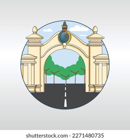 Solo city icon vector, Gate of keraton Solo