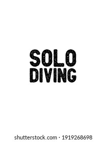 Buceo individual.Diseño de afiches tipográficos dibujados a mano. Vector Premium.