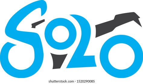 Solo Motorcycle Rider Logo Vector