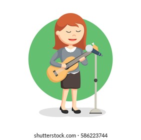 solo singer woman with guitar