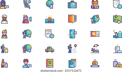 Solo traveller icon pack High-Quality Vector Icons Collection with Editable Stroke. Ideal for Professional and Creative Projects.