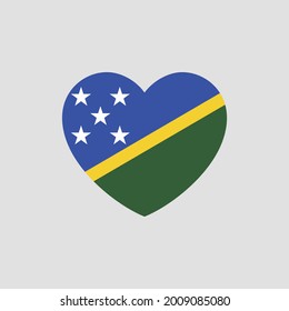 Soloman Islands flag in heart shape vector love Soloman Isalnds