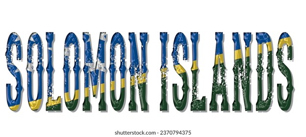 SOLOMAN ISLANDS flag text font, 3D SOLOMON Font With Flag, 3D vector illustration