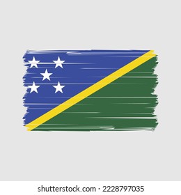 Solomon Flag Brush Vector Illustration