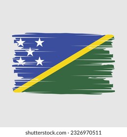 Solomon Flag Brush Vector Illustration