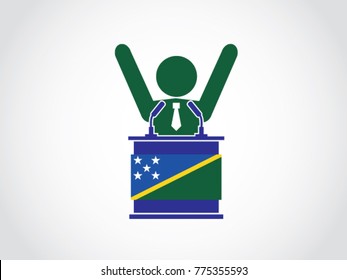 Solomon Island Celebrate People 
 Businessman Podium Speech
