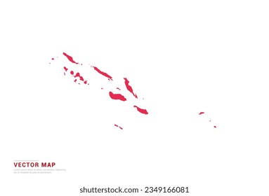 Solomon Island Map - abstract style red isolated on white background for infographic, design vector.
