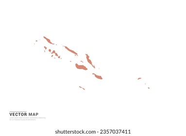 Solomon Island Map - abstract style orange isolated on white background for design vector.