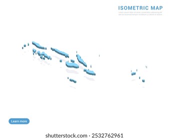 Solomon Island map blue on white background with isometric vector.