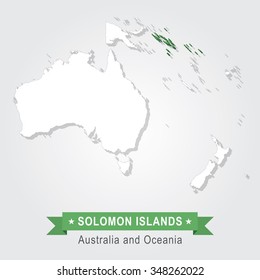 Solomon Islands. Australia and Oceania map.