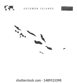 Solomon Islands Blank Vector Map Isolated on White Background. High-Detailed Black Silhouette Map of Solomon Islands.