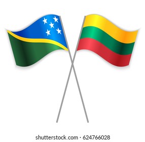 Solomon Islands combined with Lithuania isolated on white. Language learning, international business or travel concept.